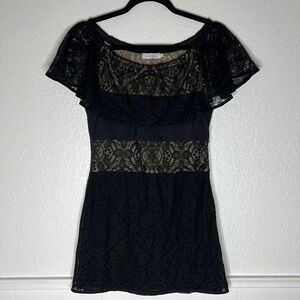 Anne Fontaine black lace tunic top 36